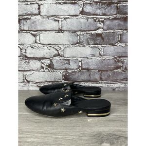 Michael Kors Natasha Admiral Black Leather Studded Stars Pointed Toe Mules 5M US